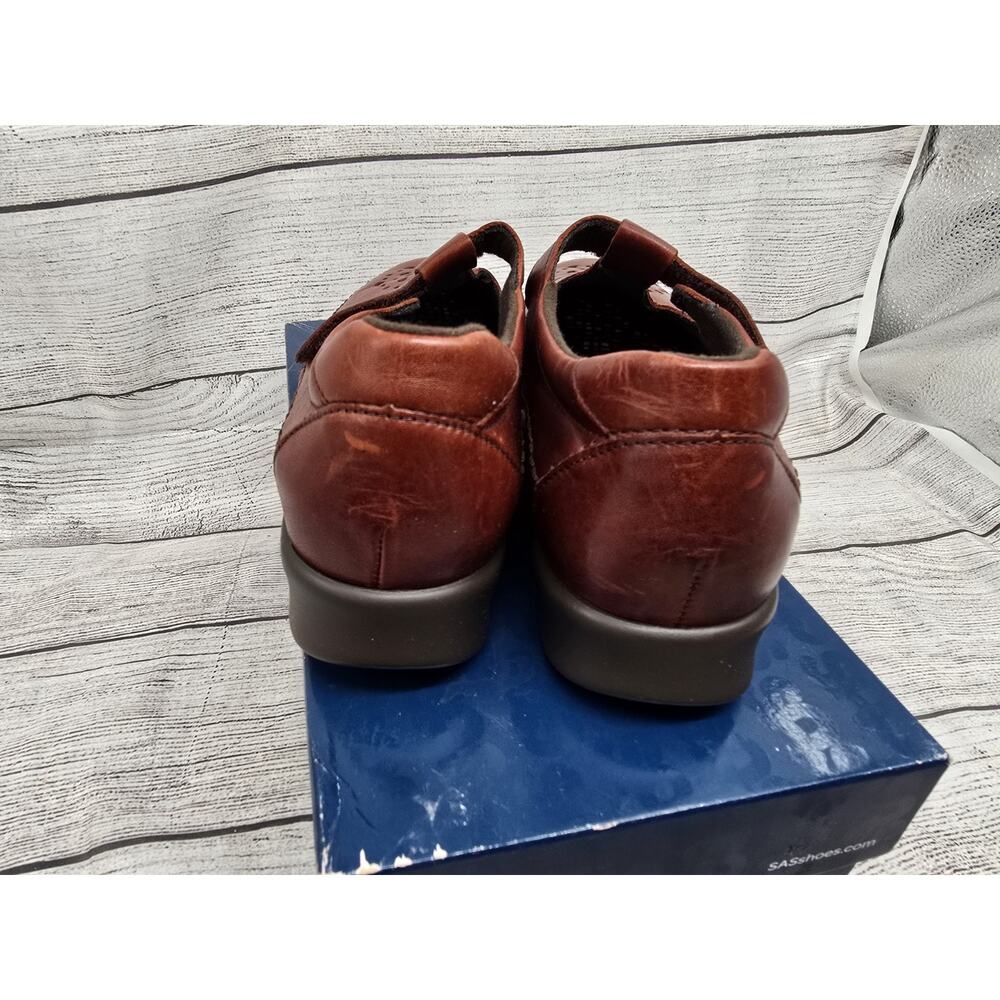 SAS Womens Size 8 N Leather Willow Slip On Loafers Walking Shoes Walnut Brown - Picture 5 of 12